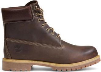 Timberland Stijlvolle leren en stoffen laarzen - Heren - Veterlaarzen - Bruin - 42 EU - Leer - Schoenen