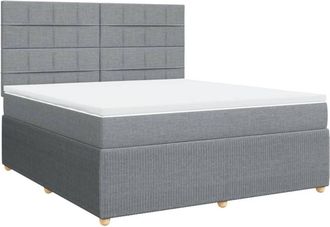 vidaXL Vidaxl - Cama Box Spring Con Colch&oacute;n Tela Gris Claro 180x200 Cm