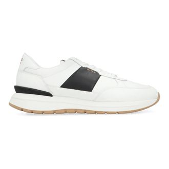 HUGO BOSS Sneakers, male, White, 10 UK, Jace Leather Low-Top Trainers