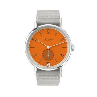NOMOS Glash&uuml;tte Tangente Automatic Orange Dial Ladies Watch 179.S17