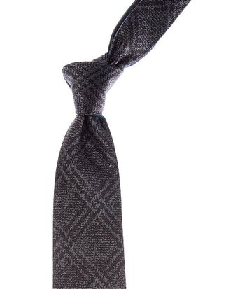 Canali Blue & Grey Squares/Check Reversible Silk Tie