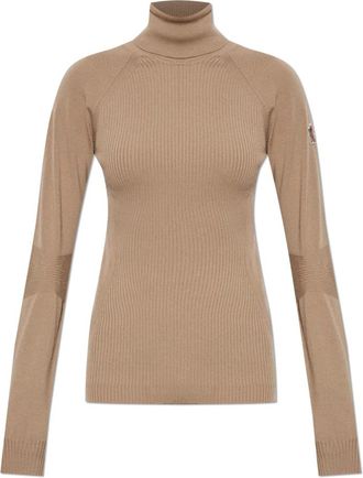 Moncler Apres-Ski - Dames - Coltruien - Beige - L - Wol - Truien & Vesten