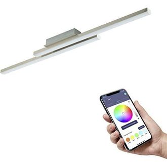 Eglo Plafoniera Contemporanea Fraioli-z Alluminio Nichel Satinato 2 Luci Led 17w