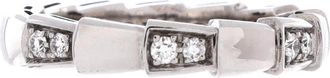 Bulgari Serpenti Viper Ring 18K White Gold with Half Pave Diamonds