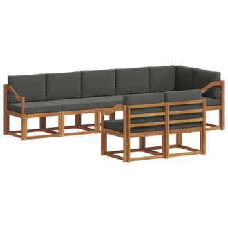 vidaXL Conjunto De Sof&aacute;s De Exterior 8 Pcs Natural Y Antracita Vidaxl