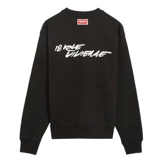 Kenzo Katoenen sweatshirt met bloemenborduursel - Heren - Sweatshirts & Hoodies - Zwart - Maat: L Katoen