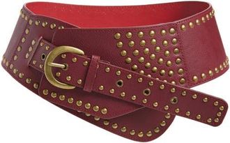 BP. Angular Studded Faux Leather Belt in Burgundy at Nordstrom, Size Medium