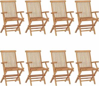 vidaXL Vidaxl - Sillas De Jard&iacute;n 8 Unidades Madera Maciza De Teca