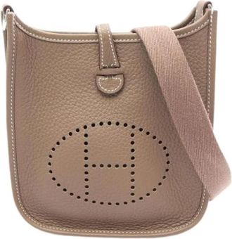 Herm&egrave;s Pre-owned Vintage Taurillon Clemence Shoulder Bag - Dames - Vintage Schoudertas - Bruin - ONE Size - Leer - Vintage
