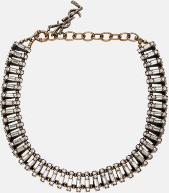 Saint Laurent Pyramid crystal-embellished necklace