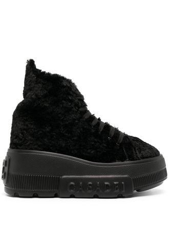 Casadei Nexus sneakers met fleece textuur - Zwart