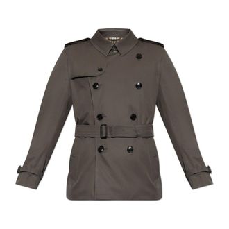 Burberry Trench Coats, male, Gray, Size: XL Kensington Trench Coat