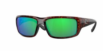 Costa Mens Fantail Rectangle Sunglasses In Tortoise/green Mirror