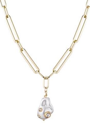 Adornia Faux Pearl Pendant Necklace in White at Nordstrom Rack