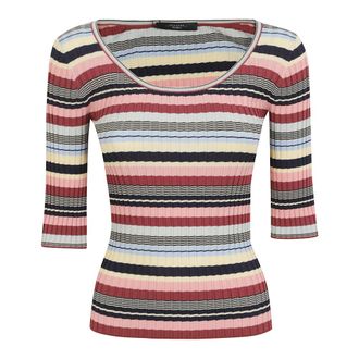 Max Mara Truien & Vesten, Dames, Veelkleurig, L, Guglia Round-neck Truien