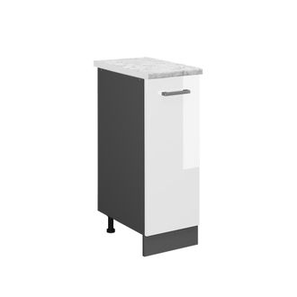 Vicco Armario De Farmacia R-line, Blanco Alto Brillo, 30 Cm Et M&aacute;rmol