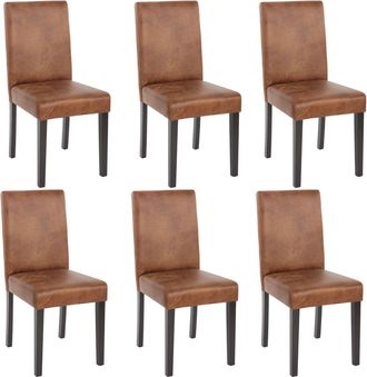 Hhg Hhg - Nunca Usado] Lote De 6 Sillas De Comedor Silla De Cocina Littau, Textil, Imitaci&oacute;n De Ante, Patas Oscuras