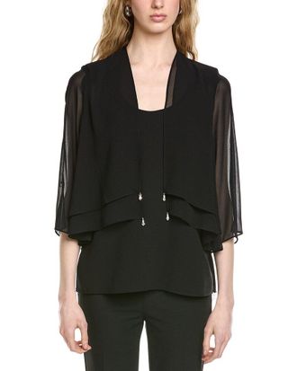 Joseph Ribkoff Top With Detachable Chiffon Shawl