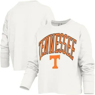 Pressbox Womens Pressbox White Tennessee Volunteers Motley Boxy Waist-Length Long Sleeve T-Shirt at Nordstrom, Size Xx-Large