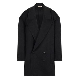 The Mannei Double-Breasted Coats, female, Black, Size: 3XS Wide Wool Coat