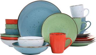 Elama Evelyn 20 Piece Mix and Match Round Stoneware Dinnerware Set in White at Nordstrom