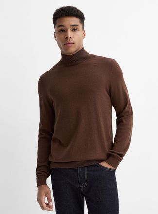 Le 31 Mens TENCEL TM modal and organic cotton mock-neck sweater