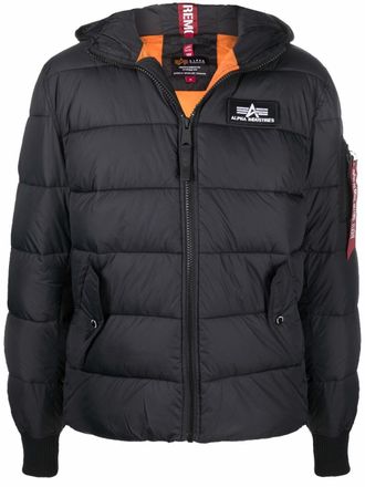 Alpha Industries padded hood zip-up jacket - Black