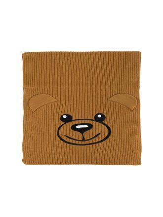 Moschino Teddy Bear Embroidered Knitted Scarf