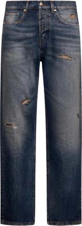 John Richmond Jeans met used-effect en distressed details - Heren - Regular Fit Jeans - Blauw - W33 - Katoen - Jeans
