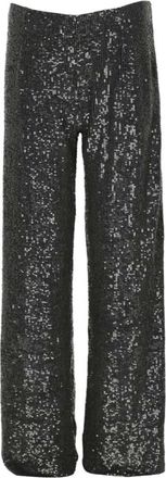Parosh Black Straight Flat Front Pants