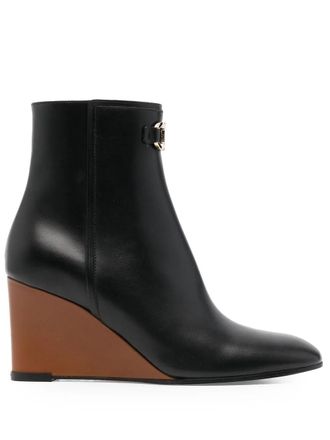 Ferragamo Ferragamo 70Mm Wedge-Heel Ankle Boots