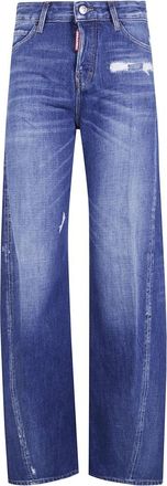 Dsquared2 Straight Jeans - Dames - Regular Fit Jeans - Blauw - XL - Jeans