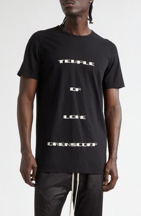 Rick Owens Level Temple Graphic T-Shirt in Black/Milk at Nordstrom, Size X-Large