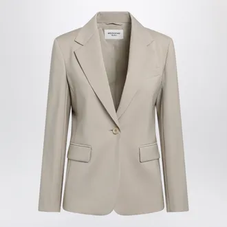 Max Mara Giacca monopetto beige in lana