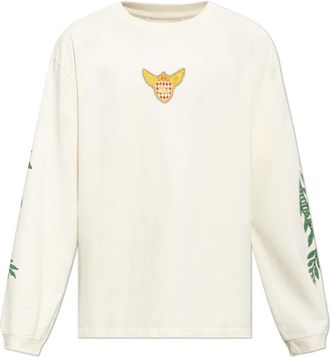 Rhude Patch Sweatshirt - Heren - Sweatshirts - Beige - S - Katoen - Hoodies & sweatvesten