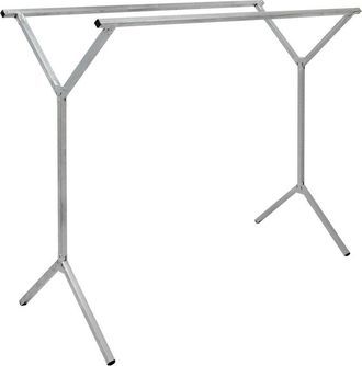 No Brand Appendiabiti 100% metallo trasportabile multifunzionale Portabiti con 2 barre pieghevoli lungo 150 cm Appendi Vestiti di eyepower argentato