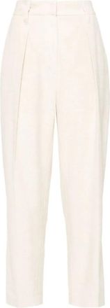 Brunello Cucinelli Monili-detail Broeken - Dames - Broeken - Beige - M - Katoen - Broeken