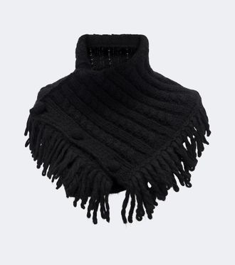 Moncler Fringed alpaca and wool-blend snood