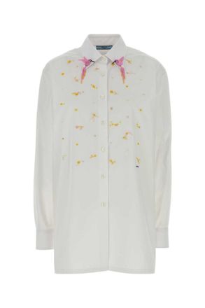 Prada White Regular Embellished Shirt