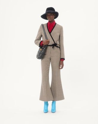 Valentino Pantaloni In Pied De Poule Donna BEIGE 36