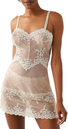 Wacoal Embrace Lace Chemise in Naturally Nude/Ivory at Nordstrom, Size Xx-Large