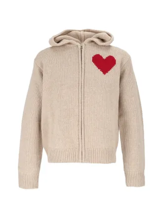 MC2 Saint Barth Kyla Heart Motif Knitted Zip Hoodie