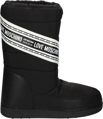 Love Moschino logo-print snow boots - women - Fabric/Rubber/Fabric - 35-36 - Black