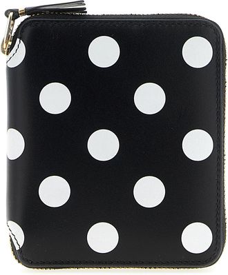 Comme Des Garçons Polka Dots Printed Portafogli Bianco/Nero-Donna