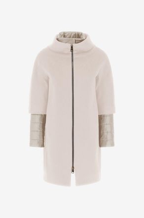 Herno Materialmix-Daunen- und Wollmantel