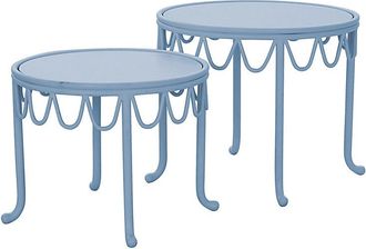 Ballard Designs Set of 2 Venice Occasional Tables - Cornflower - Ballard Designs