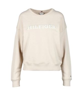 Tommy Hilfiger Cropped Relaxed-Fit Cotton Sweatshirt With Embossed Detail