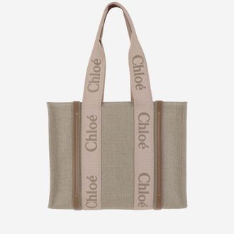 Chlo&eacute; Beige Medium Woody Tote Bag