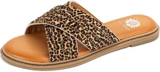 Yellow Box Womens Linta Crossband Slide In Leopard
