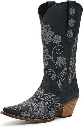 Dingo Western Swing Womens Boots Black : 6.5 B - Medium, Leather